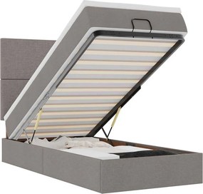 vidaXL Οθωμανικό κρεβάτι με στρώμα Taupe 90x190cm ύφασμα