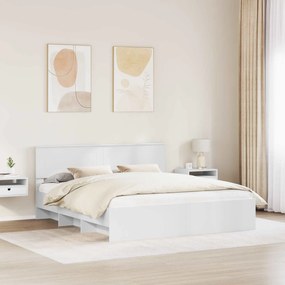 vidaXL Σκελετός Κρεβατιού Λευκό 200 x 200 cm Επεξεργασμένο ξύλο