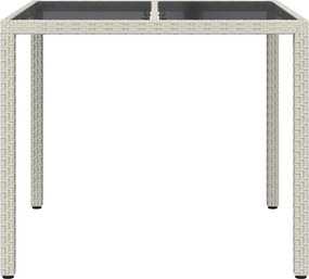 vidaXL Τραπέζι Κήπου Λευκό 90 x 90 x 75 cm συνθετικό ρατάν
