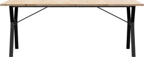 vidaXL Τραπέζι Τραπεζαρίας Πλαίσιο Υ Μασίφ Πεύκο/Ατσάλι