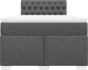 vidaXL Κρεβάτι Boxspring με Στρώμα Σκούρο Γκρι 120x190 εκ Υφασμάτινο