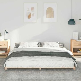 vidaXL Κρεβάτι δαπέδου Καφέ 180 x 210 cm Μασίφ ξύλο πεύκου