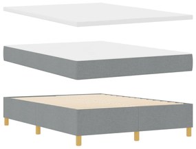 vidaXL Κρεβάτι με Στρώμα  Ανοιχτό Γκρι 140x200 εκ Υφάσματος
