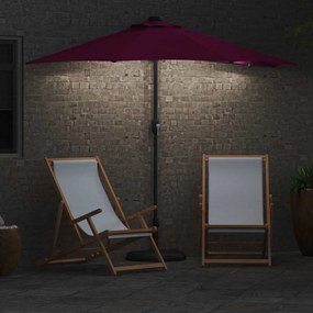 vidaXL Ομπρέλα Κήπου Μπορντό 294 x 150 x 223 εκ ύφασμα