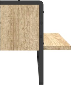 vidaXL Ράφι Τοίχου με Μπάρα Sonoma Δρυς 65x25x30 εκ.