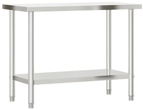 vidaXL Πάγκος Εργασίας Κουζίνας 110x55x85 εκ. από Ανοξείδωτο Ατσάλι