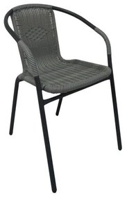 Πολυθρόνα Rattan Mercury Γκρι/Μαύρο 54x61x73cm - 14450004