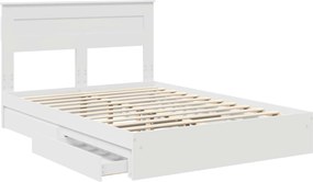 vidaXL Κρεβάτι Αποθήκης Λευκό 140 x 190 cm Επεξεργασμένο Ξύλο