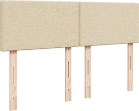 vidaXL Κρεβάτι Boxspring με Στρώμα Κρεμ 140x190 εκ. Υφασμάτινο