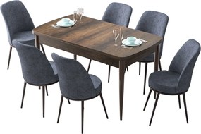 Extendable Dining Table &amp; Chairs Set (7 Pieces) Zen - Baroque, Fume Baroque
Fume