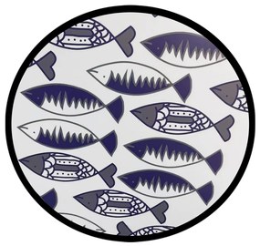 FISHY ΔΙΣΚΟΣ MDF ΛΕΥΚΟ ΜΠΛΕ ΜΑΥΡΟ D40xH3,5cm - 024377