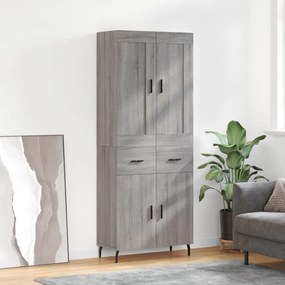 vidaXL Ντουλάπι Γκρι Sonoma 69,5 x 34 x 180 εκ. Επεξεργασμένο Ξύλο