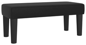 vidaXL Κρεβάτι Boxspring με Στρώμα Μαύρο 90x200εκ. από Συνθετικό Δέρμα