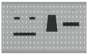 vidaXL Πάνελ Τοίχου Εργαλείων 2 pcs Γκρι 100 x 1 x 60 εκ