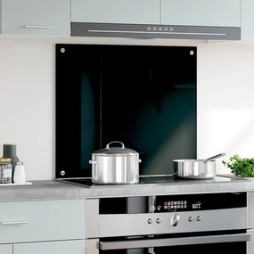 vidaXL Πλάτη Κουζίνας Μαύρη 70 x 60 εκ. από Ψημένο Γυαλί