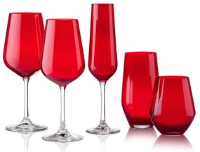 Κρυστάλλινο Σετ Κόκκινα Ποτήρια Strix 30τμχ - Crystal Bohemia