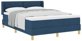 vidaXL Μπλε Κρεβάτι Box Spring με Στρώμα - 160 x 200 εκ - Ύφασμα