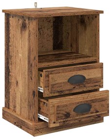 vidaXL Κομοδίνο 2 pcs Παλαιό ξύλο 43 x 36 x 60 εκ Επεξεργασμένο ξύλο