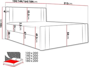 Επενδυμένο κρεβάτι Carmen-Gkri-180 x 200