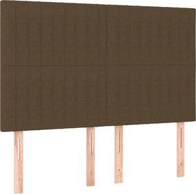 vidaXL Κρεβάτι Boxspring με Στρώμα Σκούρο Καφέ 140x200 εκ Υφασμάτινο