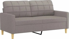vidaXL Καναπές Διθέσιος Taupe 140 εκ. Υφασμάτινος