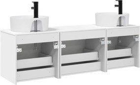vidaXL Σετ Ντουλαπιών Μπάνιου 3 τμχ. Λευκό 49 x 44,5 x 65 εκ