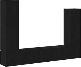 vidaXL Σετ επίπλου τηλεόρασης 6 pcs Μαύρη Οξυά Επεξεργασμένο ξύλο