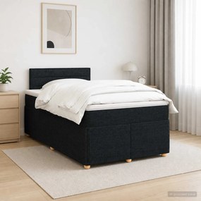 vidaXL Κρεβάτι box spring με στρώμα Μαύρο 120 x 200 cm Ύφασμα