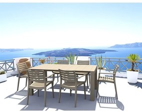 Σετ Τραπεζαρίας 7τμχ Vegas Artemis Taupe 100X180/220Χ75εκ.