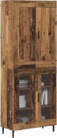 VidaXL Highboard 2 τμχ. Παλιό ξύλο 69,5 x 34 x 180 εκ.