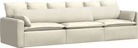 vidaXL Μαξιλάρι Καναπέ 2 τμχ. Βελούδο Κρεμ 200 x 40 εκ.