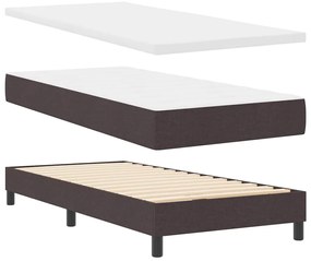 vidaXL Κρεβάτι box spring με στρώμα με στρώμα Σκούρο καφέ Σκούρο καφέ