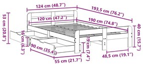 Σκελετός Κρεβ. Χωρίς Στρώμα Καφέ Κεριού 120x190 εκ Μασίφ Πεύκο - Καφέ