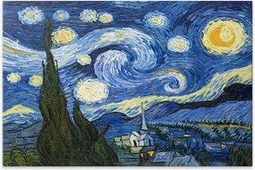 Πίνακας σε καμβά "Starry Night" Megapap ψηφιακής εκτύπωσης 100x70x3εκ.