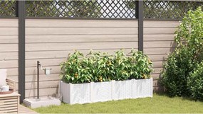 vidaXL Γλάστρα Κήπου 4 pcs Λευκό Ατσάλι