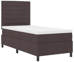 vidaXL Κρεβάτι Με Σπαστό Στρώμα Σκούρο Καφέ 90x200 cm Ύφασμα