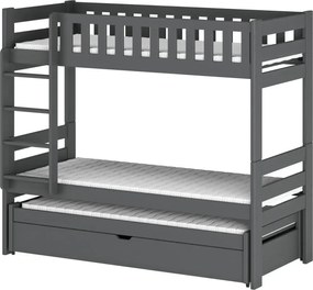 HARVEY 90x200 graphite bunk bed Lano Furniture