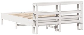 vidaXL Σκελετός Κρεβ. Χωρίς Στρώμα Λευκό 150x200 εκ Μασίφ Πεύκο