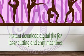 Intra απο ξύλο plywood  Χρώμα wenge 3mm-4mm πάχος - Gymnastics Layered Wall Art Sign, Δίασταση 40x50 cm INTRAFABR-29705781