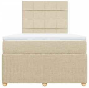 vidaXL Κρεβάτι Boxspring με Στρώμα Κρεμ 120x190 εκ. Υφασμάτινο