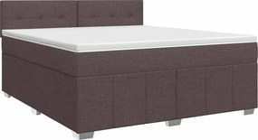 vidaXL Κρεβάτι box spring με στρώμα Σκούρο Καφέ 140 x 200 cm Ύφασμα