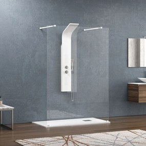 Πάνελ Ντουζιέρας Σταθερό Walkin 3 WAL3B158 Clear-White Karag 158 x200 Αλουμίνιο