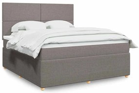 vidaXL Κρεβάτι Boxspring με Στρώμα Taupe 180x200 εκ. Υφασμάτινο