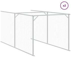 vidaXL Σπιτάκι Σκύλου με Οροφή Ανθρακί 117x609x123 εκ. Γαλβαν. Χάλυβας