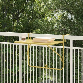 vidaXL Κρεμαστός Τραπέζι Μπαλκονιού Χρυσό 60 x 39 x 65 εκ. Ατσάλι