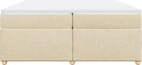 vidaXL Κρεβάτι Boxspring με Στρώμα Κρεμ 200x200 εκ. Υφασμάτινο