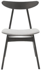 Καρέκλα Orlean pakoworld γκρι ύφασμα-rubberwood ανθρακί πόδι | Συσκευασία 2 τμχ