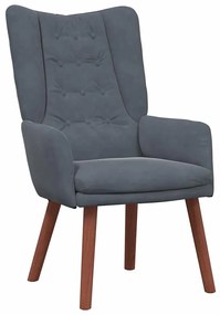 vidaXL Χαλαρωτική Πολυθρόνα Σκούρο γκρι 63 x 67 x 94 εκ. Βελούδο