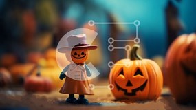 Intra Συλλεκτικό Ξύλινο Παζλ Plywood  4mm - Παιχνίδι φιγούρα κολοκύθας με κολοκύθες αποκριών Σε Ξύλινο Κουτί - Διαστάσεις Puzzle: 10x10 cm – 25 κομμάτια