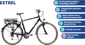 Estrel 28 Inch 53 cm Men 9SP Rim Brakes Black